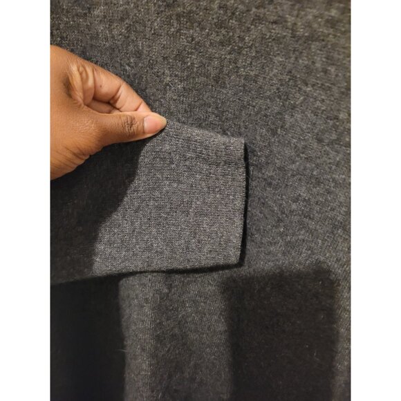 Merino Wool Cashmere Long Open Cardigan Womens XL Gray Long Sleeve Quiet Luxury - Picture 8 of 8
